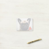 Post-it® Bouledogue français avec les verres et la cravate (Sur un bureau)