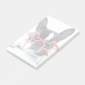 Post-it® Bouledogue français avec les verres rouges (Incliné)