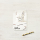 Post-it® Bouledogue français avec une moustache (Sur un bureau)