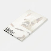 Post-it® Bouledogue français avec une moustache (Incliné)