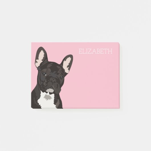 Post-it® Bouledogue français | Frenchie mignon rose (Devant)