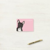 Post-it® Bouledogue français | Frenchie mignon rose (Sur un bureau)
