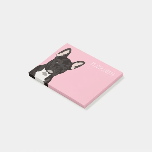 Post-it® Bouledogue français | Frenchie mignon rose (Incliné)