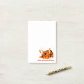 Post-it® Bouledogue français orange (Sur un bureau)