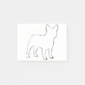 Post-it® Bouledogue français silhouette blanche (Devant)