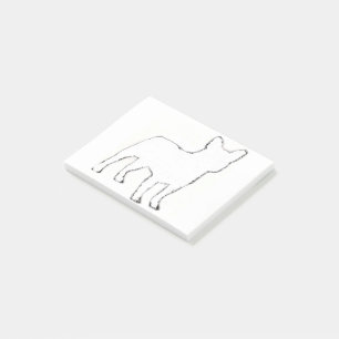 Post-it® Bouledogue français silhouette blanche
