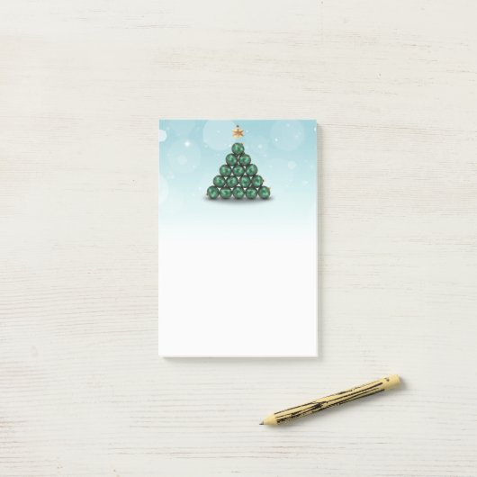 Post-it® Boules de Noël en forme d'arbre (Sur un bureau)