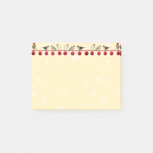 Post-it® boules de Noël et oiseaux de chant (Devant)