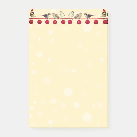 Post-it® boules de Noël et oiseaux de Noël (Devant)
