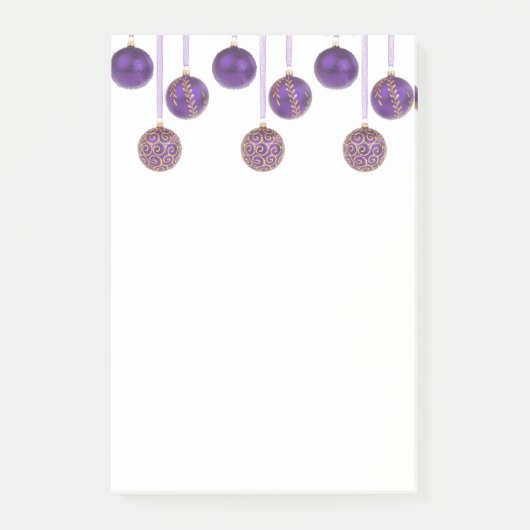 Post-it® Boules de Noël violettes et or Ornements (Devant)