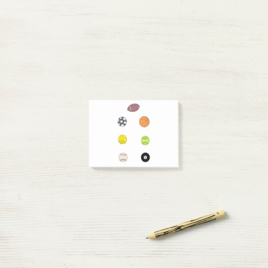 Post-it® Boules de sport (Sur un bureau)