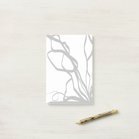 Post-it® Bouquet Blanc : Abstrait blanc & noir (Sur un bureau)