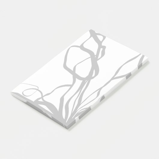 Post-it® Bouquet Blanc : Abstrait blanc & noir (Incliné)