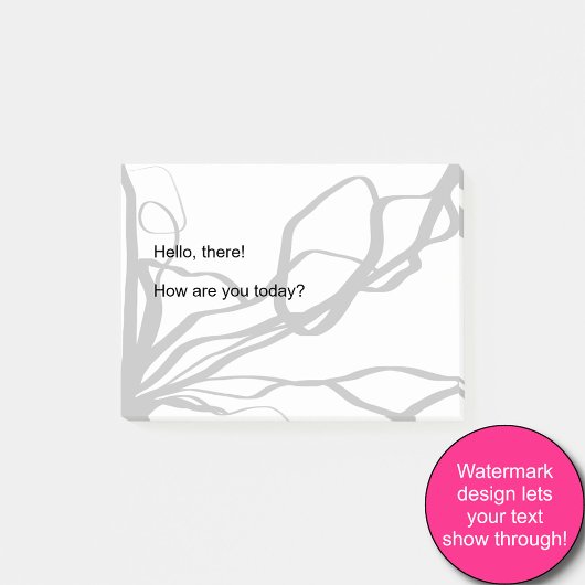 Post-it® Bouquet Blanc : Abstrait blanc & noir