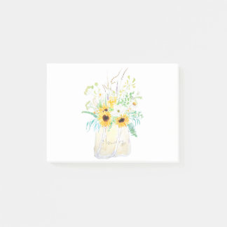 Post-it® bouquet de fleurs dans une aquarelle fourre-tout