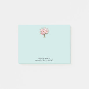 Post-it® Bouquet de fleurs de pivoine rose joli