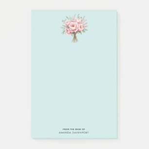 Post-it® Bouquet de fleurs de pivoine rose joli
