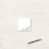 Post-it® Bouquet de fleurs de trèfle monogramme enseignant (Sur un bureau)