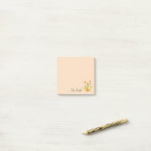 Post-it® Bouquet de fleurs de trèfle monogramme enseignant (Sur un bureau)