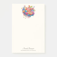 Bouquet de fleurs en rose orange et bleu Boho