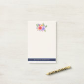 Post-it® Bouquet de fleurs Rose aquarelle (Sur un bureau)