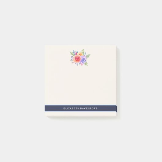 Post-it® Bouquet de fleurs Rose aquarelle (Devant)