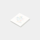 Post-it® Bouquet de fleurs rose et bleu élégant (Incliné)