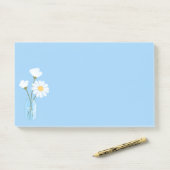 Post-it® Bouquet de simples marguerites blanches Mason Jar  (Sur un bureau)