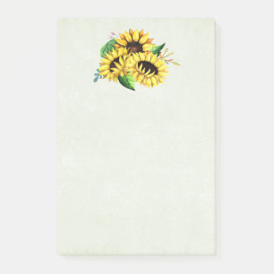 Post-it® Bouquet de tournesol jaune en aquarelle