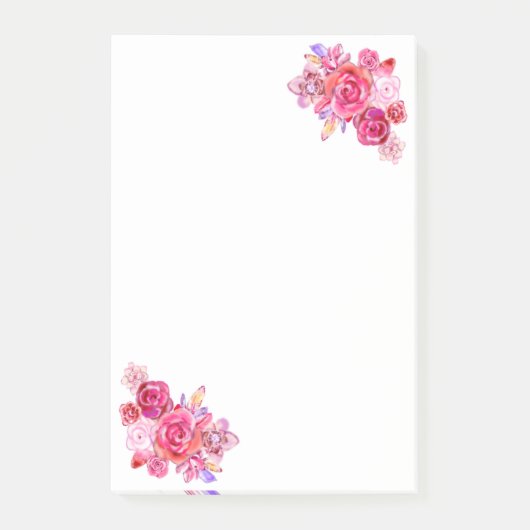 Post-it® Bouquet Fleurs Roses (Devant)