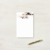 Post-it® Bouquet floral Boho Gold Boho de la marine Bourgog (Sur un bureau)