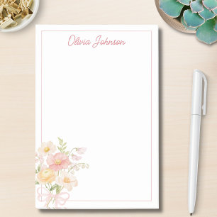 Post-it® Bouquet Floral Fleur Jolie Aquarelle Monogramme