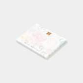 Post-it® Bouquet floral monogramme or métallique cuivre (Incliné)