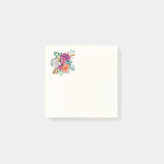 Post-it® Bouquet floral rose, orange et blanc (Devant)