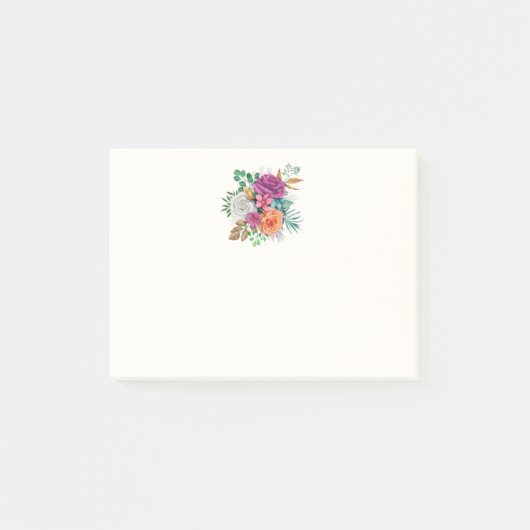 Post-it® Bouquet floral rose, orange et blanc (Devant)