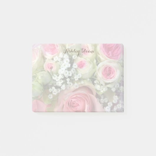 Post-it® Bouquet personnalisé de roses roses Post It Notes (Devant)