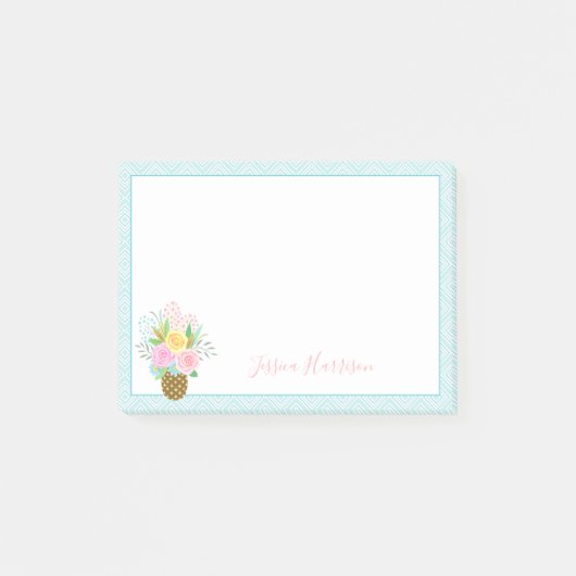 Post-it® Bouquet Rose ananas rose jaune 3x4 (Devant)