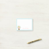 Post-it® Bouquet Rose ananas rose jaune 3x4 (Sur un bureau)