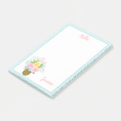 Post-it® Bouquet Rose ananas rose jaune bleu 4x6 (Incliné)