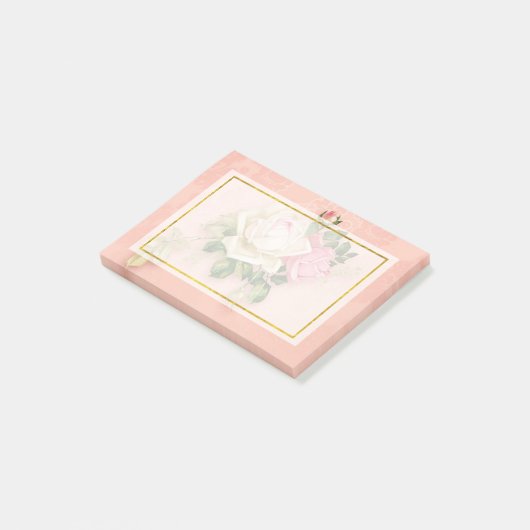 Post-it® Bouquet rose et rose blanche (Incliné)