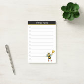 Post-it® Bourdon mignon moderne sur fond noir et blanc (Bureau)