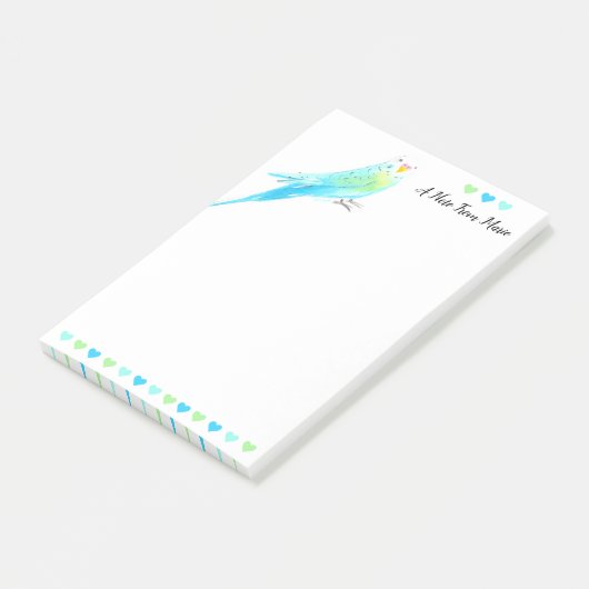 Post-it® Bouteille d'aquarelle bleu Whimsical (Incliné)