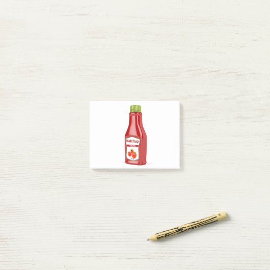 Post-it® Bouteille de ketchup (Sur un bureau)