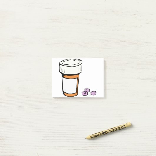 Post-it® Bouteille de pilule de prescription (Sur un bureau)