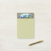 Post-it® Bouteilles De Verre Plantes Dans Le Modèle D'Aquar (Sur un bureau)