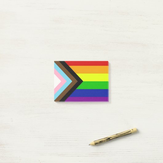 Post-it® Bouton LGBTQ+ Pride (Sur un bureau)