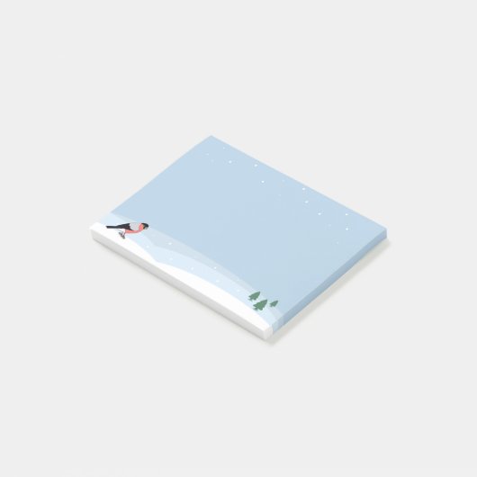 Post-it® Bouvreuil et paysage enneigé (Incliné)