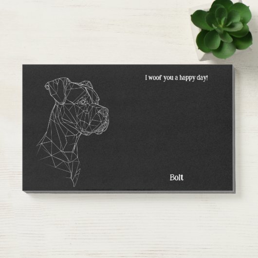 Post-it® Boxer Art Abstrait Nom du chien (Bureau)