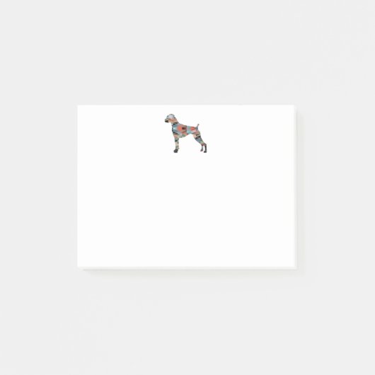 Post-it® Boxer Chien Oreilles naturelles Geo Silhouette Pla (Devant)