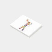 Post-it® Boy plays baseball in watercolor (Incliné)